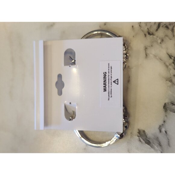 Gloria Vanderbilt Silver-Tone Rhinestone Hoop Earrings - Picture 3 of 5